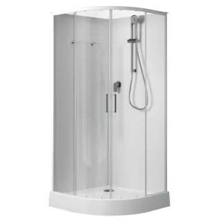 Душевая кабина Aquanet Passion Evo R White 281961 80x80 см профиль белый стекло прозрачное